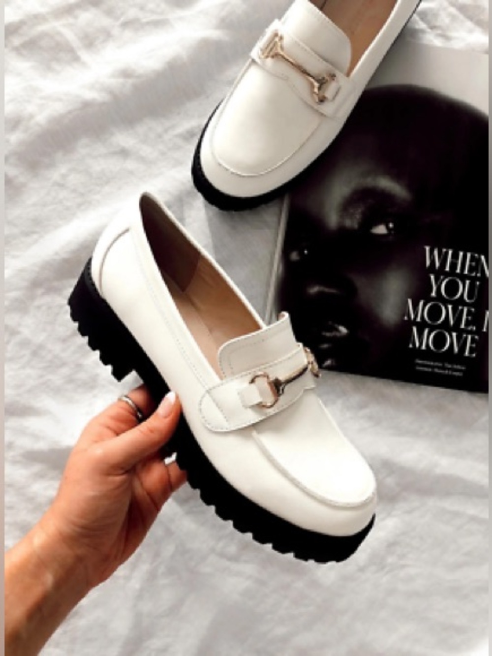 Princess Polly Chase White Leather Loafers